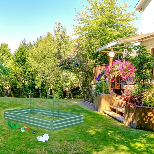 Galvanized Raised Garden Bed for Vegetables Flowers Herbs
