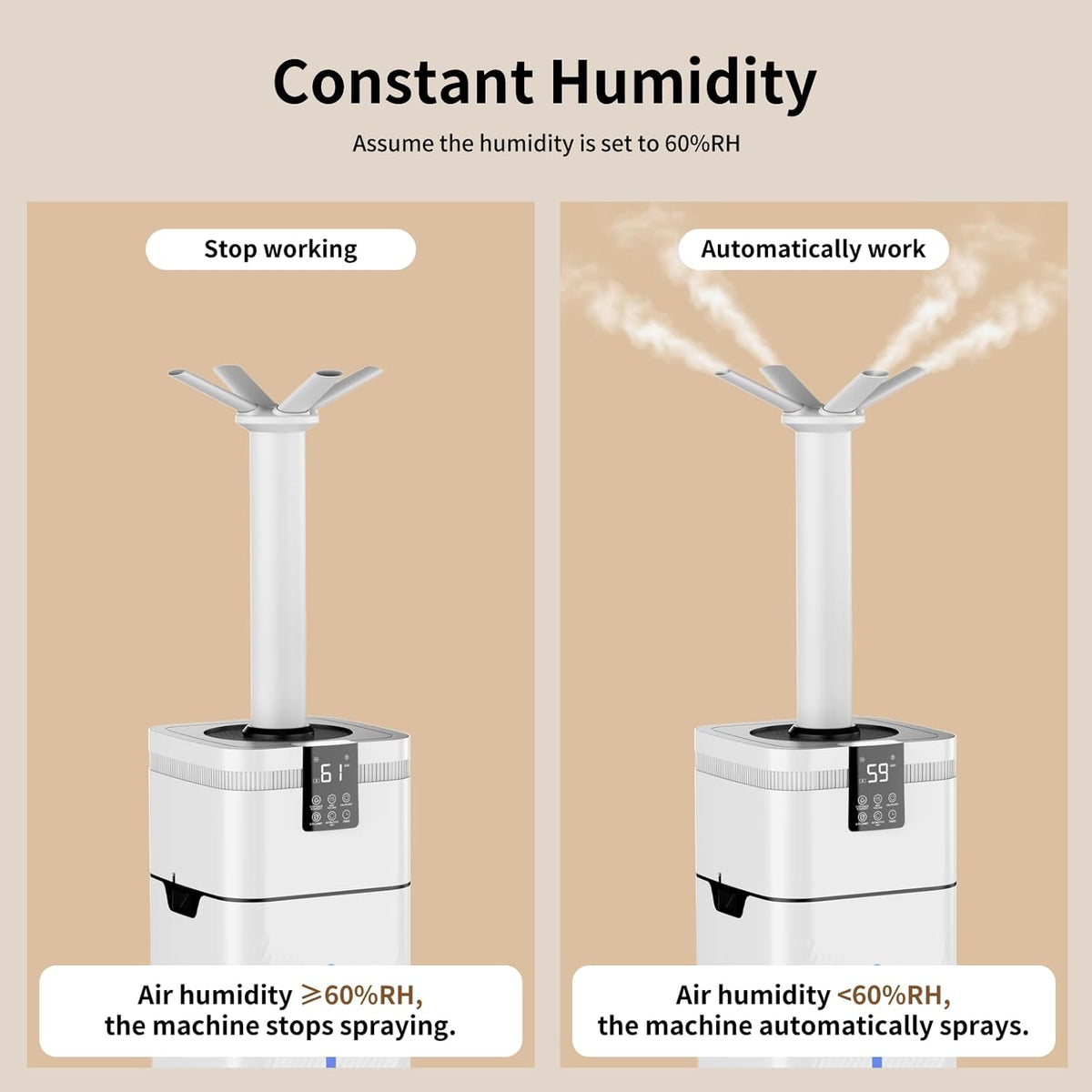30L/7.93Gal Ultra Large Humidifiers for Bedroom 4500 sq ft, Quiet Humidifiers for Large Room, Top-Fill Humidifier with 4 Mist Mode & Extension Tube for Home School Office Commercial Greenhouse Plants