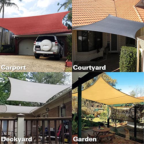 14'X20' Sun Shade Sail Gray Curved Rectangle Customizable (Gray / 14'X20' custom)