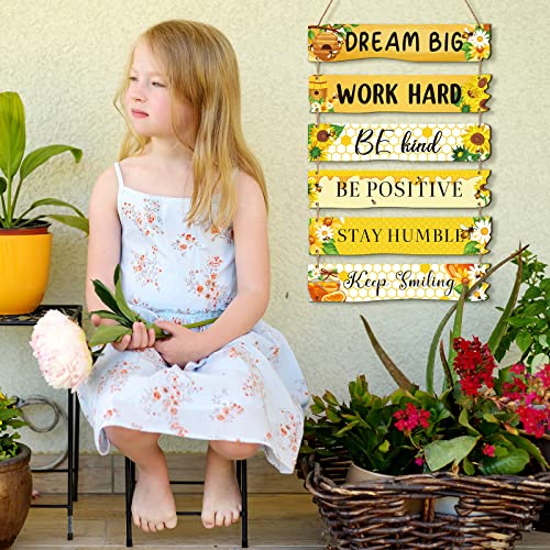 6 Pcs Positive Quotes Wall Hanging Plaque Sign (6 Count)