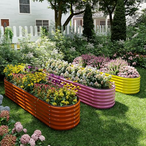 Galvanized Metal Planter Raised Garden Bed Kit for Gardening Outdoor