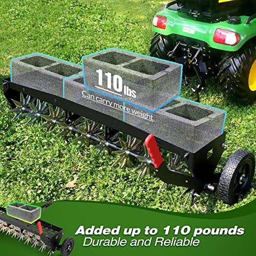 40 Inch Tow Behind Spike Aerator with Galvanized Steel Tines