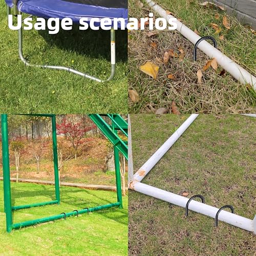 22 Pieces 12 Inch Garden Ground Stakes Galvanized Steel U Shape Hook Rebar Stake (22 Count)