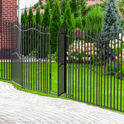 No Dig Garden Fence 48" H x 18'L with Gate Decorative Yard Dog Panels (48 in(H) X 18 ft(L))