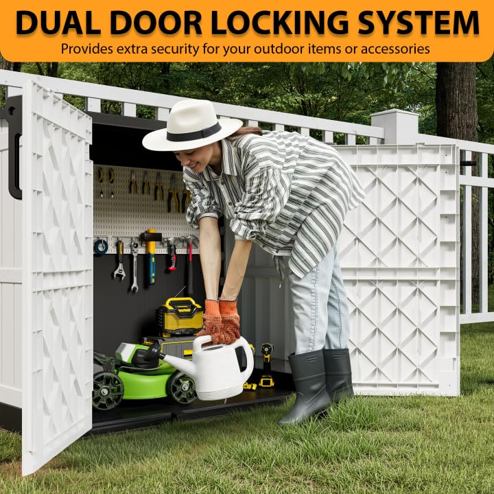 Outdoor Storage Cabinet 36 Cu Ft with Lockable Doors (Ashen / 30.1"×52.1"×44.3")