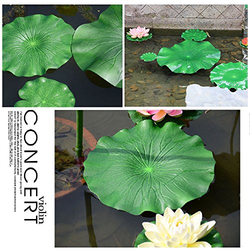 Artificial Realistic Lily Pads Floating Scenery Lotus Pods for Pool Decoration Aquarium Fish Pond Water Decorative (6 Count)