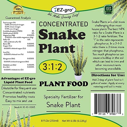 EZ GRO Professional Liquid Snake Plant Fertilizer (8 Fl Oz)