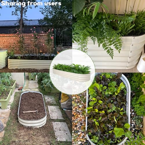 Galvanized Raised Garden Bed Kit Outdoor Metal Garden Planter Box for Backyard Gardening