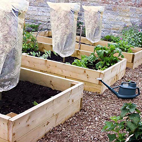 Plant Covers Freeze Protection H32''xW32'' 0.95oz Plant Frost Protection Covers Plant Protection Winter Cover Drawstring Bags Cold Frost Season Extension Blanket