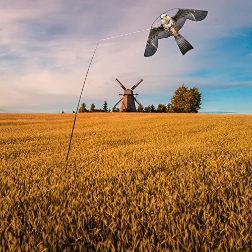 Bird Scarer Kite with 19ft Pole Bird Hawk Flying Kite