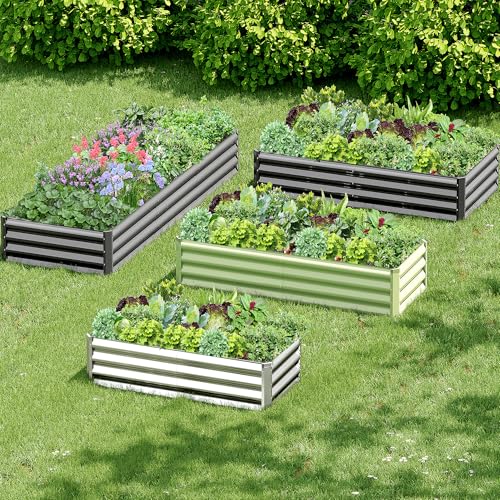 2PCS 6x3x1FT Galvanized Raised Garden Bed (2 Count)