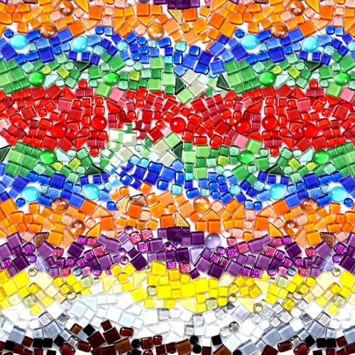 3200 Pcs Colorful Irregular Crystal Mosaic Tiles (3200 Count)
