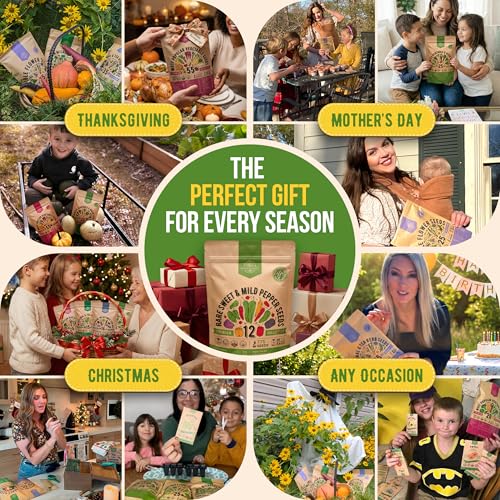 12 Rare Sweet & Mild Pepper Seeds Variety Pack