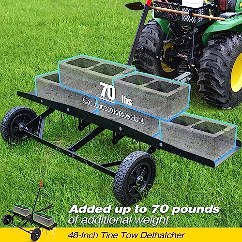 48 Inch Tow Behind Lawn Dethatcher with 24 Spring Tines