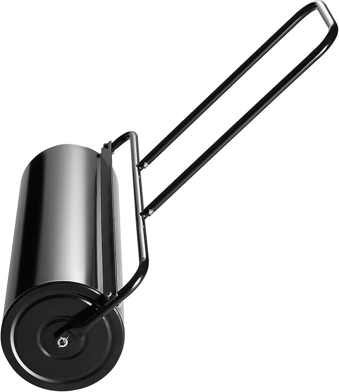 VEVOR Lawn Roller, 61L Sand or Water Filled Yard Roller, with Easy-Turn Plug and U-Shaped Ergonomic Handle for Convenient Push and Pull, Level and Compress Soil for Lawn, Garden, Farm, Park, Black