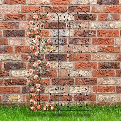4 Packs 84 * 19 inch Metal Garden Trellis for Climbing Plants Outdoor
