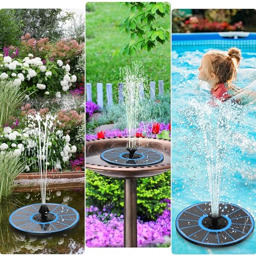 Solar Fountain with 2000 mAh Battery Backup Works in Cloudy