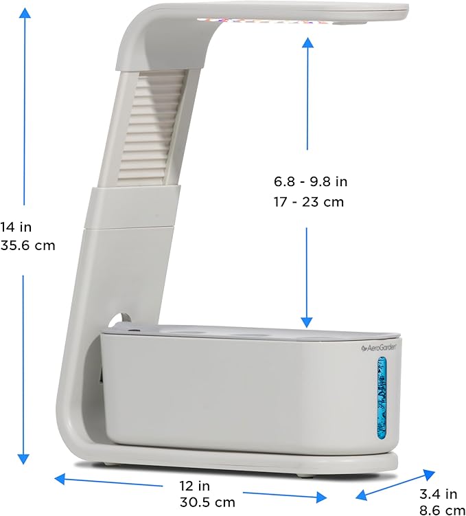 AeroGarden Sprout with Gourmet Herb Seed Pod Kit - Indoor Garden with LED Grow Light, Cool Gray