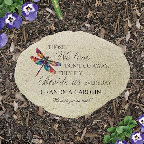 Personalized Dragonfly Memorial Small Flat Garden Stone (Dragonfly / Small)