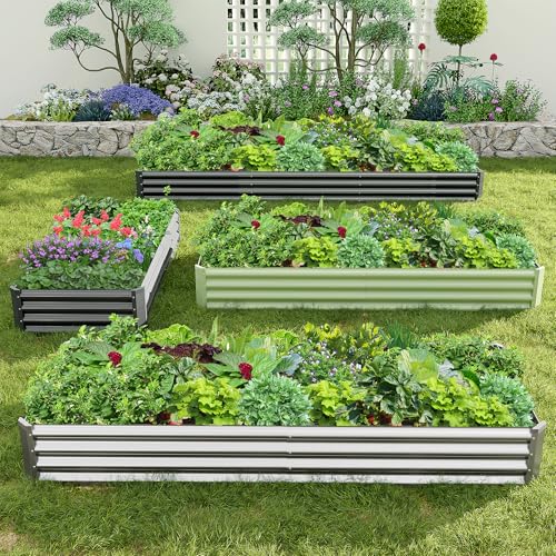 2PCS 8x2x1FT Galvanized Raised Garden Bed (2 Count)
