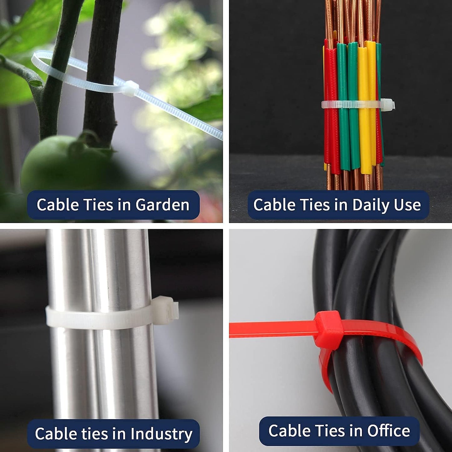 XINGO 8 Inch Green Cable Zip Ties (500 Pack), 40 Lbs Tensile Strength-Heavy Duty, Self-Locking Nylon Plastic Nylon Wire Ties for indoor and outdoor use