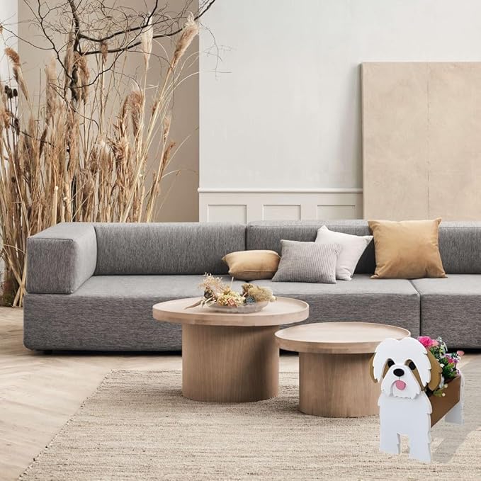 Small Shih tzu Planter Plant Pots, Animal Shaped Planter Pot, Premium Garden Succulent Plant Pots Cute Dog Design, Storage Container Dog Planters for Indoor Plants 9.8 x 6.3 inch