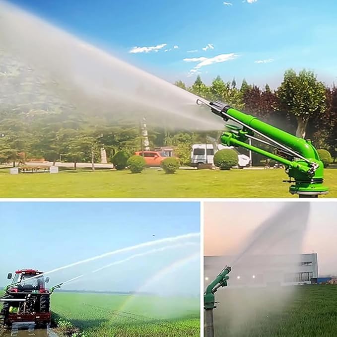 Impact Water Sprinkler for Farms Orchards, Agriculture Irrigation Spray Sprinkler, Adjustable Speed and Angle, 360° Large Area Irrigation for Farms Orchards Tea Gardens