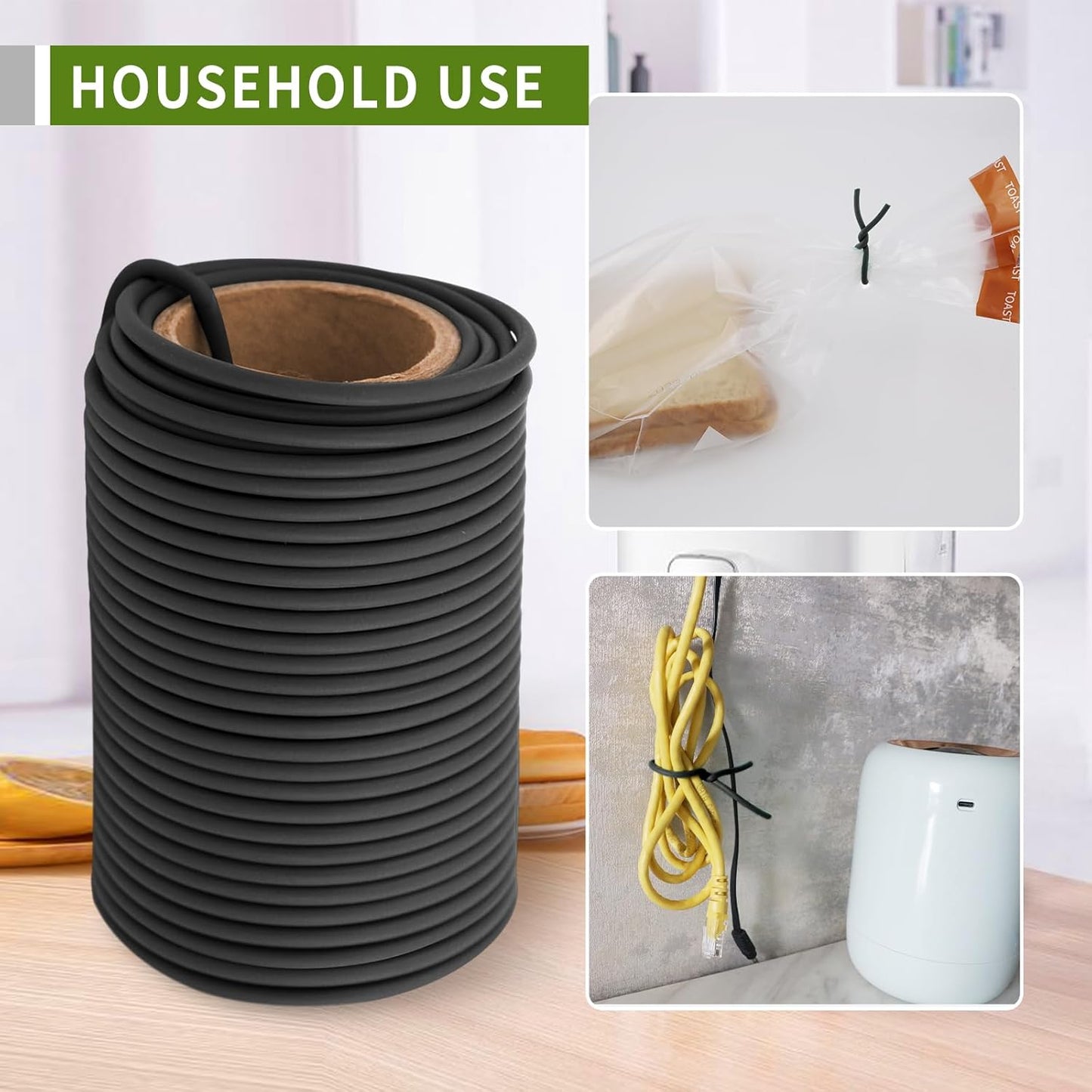 Garden Flexible Wire Tie, Soft Twist Plant Ties Support Plant Vines for Supporting and Fixing Garden Planting Branches Vines & Stems ļ¼Organize Data Wire and Office Organization 65.6ā ( 3.5MM) (black)