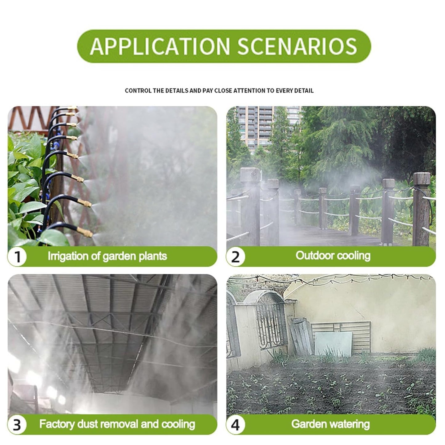 New drip Irrigation kit, Automatic Garden Watering System, Quick Connector and 360-degree Bending Dropper atomizing Copper Nozzle, Garden Plant Lawn Courtyard Watering System.(13 Spray nozzles)