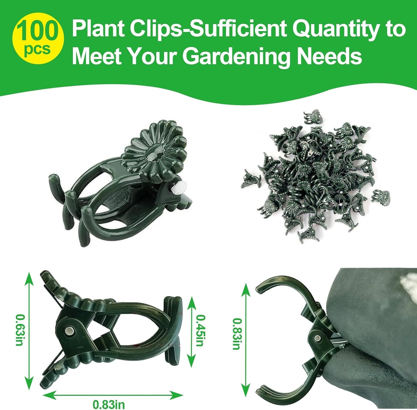 100 Pcs Plant Clips Orchid Clips,Plant Orchid Support Clips,Flower and Vine Clips,Garden Clips,Plant Clips for Climbing Plants