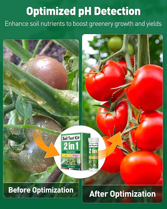 Pawfly 2 in 1 Soil Test Kit for pH & Nitrogen, 150 Strips Soil pH Test Kit, Soil pH Test Strips (3.5-9 Range), Soil Testing Kit for Lawn Garden Indoor & Outdoor Plants