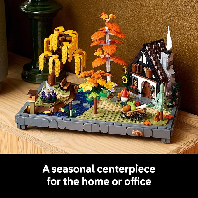 LEGO Icons Autumn Cottage Garden Building Set for Adults, Ages 18+ - Whimsical Room Decor for Office, Bedroom, or Book Shelf - Building Blocks for Crafting Fans - Gift Idea for Birthdays - 11372