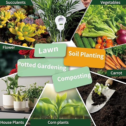 Soil Moisture Meter, Plant Water Monitor, Hygrometer Sensor for Gardening, Farming, Indoor and Outdoor Plants (Basic Style)