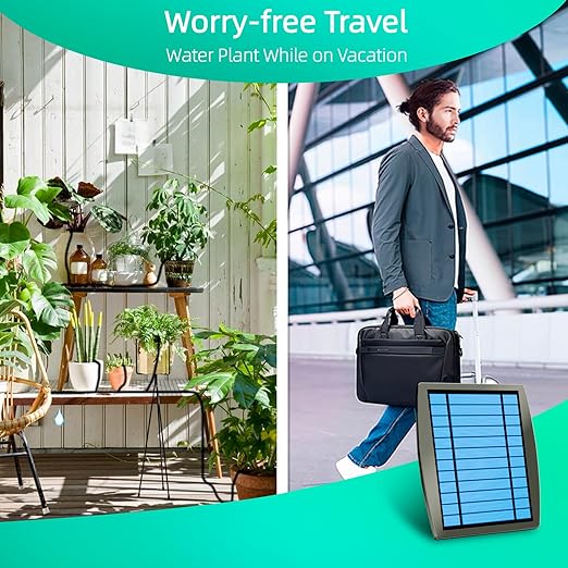 Solar Drip Irrigation System - Supports 20-30 Pots, 12 Timing Modes - Drip Irrigation Kit,Automatic Plant Garden Watering System for Outdoor Plants,Garden, and Potted Plants