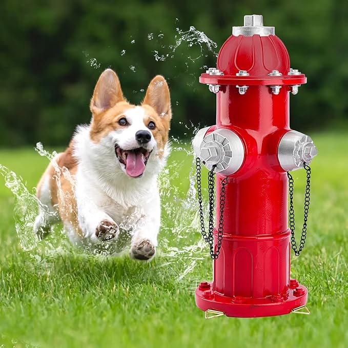 Garden Fire Hydrant Outdoor Statue, Puppy Pee Post Training Tool Resin Ornaments for Dog to Peed on, 14.3" Fire Hydrant Replica, Yard Lawn Backyard Sculpture Decor Firefighter Gifts for Men