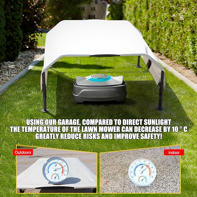 Robot Mower Garage, Robot Mower Accessories, Outdoor Storage shed, Durable rain-Proof and Ultraviolet-Proof Cover, Fits All Robotic Lawn Mowers (Extra Large Size)
