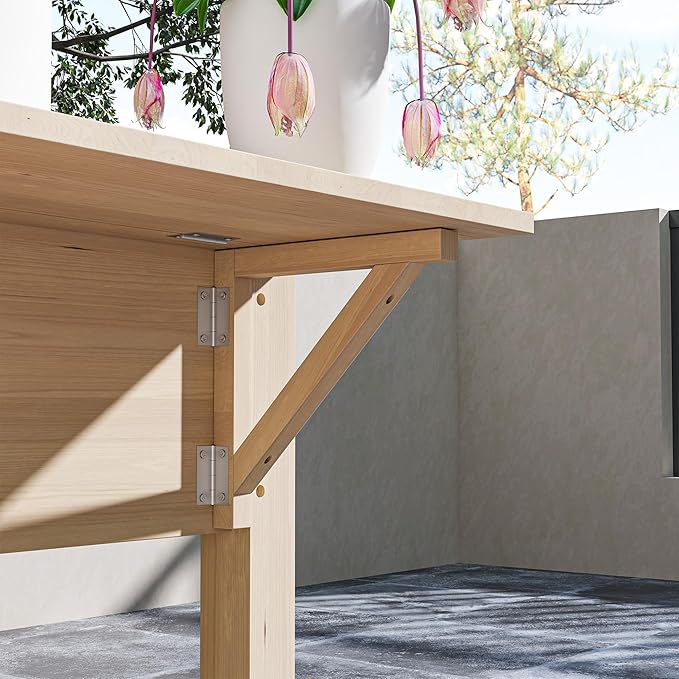 Outsunny Raised Garden Bed, Wood Elevated Planter Box with Side Table, Bottom Shelf, Outdoor Raised Planter with Bed Liners, Drainage Holes for Vegetable Flower, 81.5 x 23 x 31 in, Natural