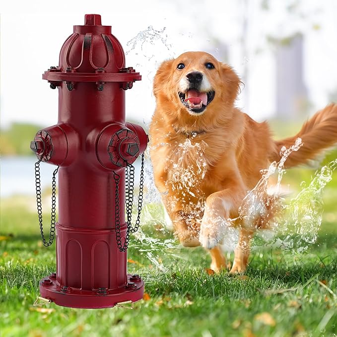 21.4" Garden Fire Hydrant Statue,Puppy Pee Post Training Tool Resin Ornaments for Dog to Peed on, Yard Lawn Backyard Decoration Firefighter Gifts for Men, Suitable of Dogs