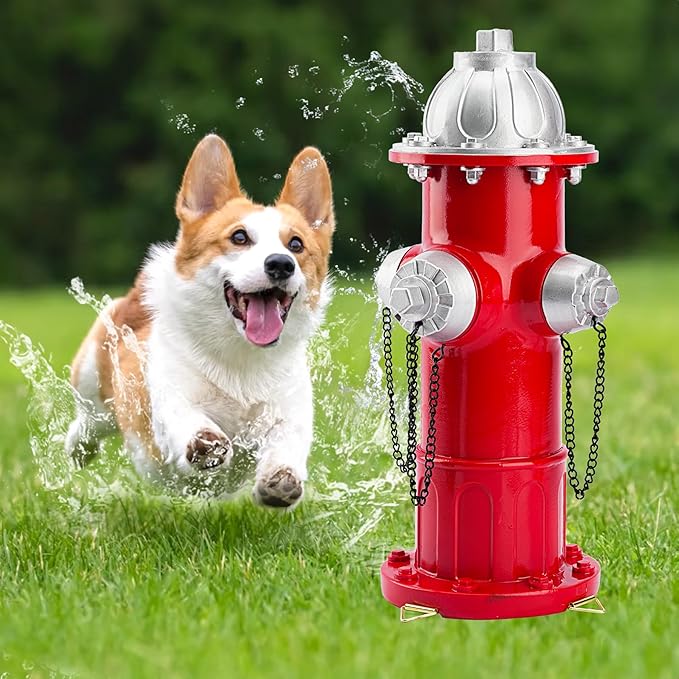 Garden Fire Hydrant Outdoor Statue, Puppy Pee Post Training Tool Resin Ornaments for Dog to Peed on, 14.4" Fire Hydrant Replica, Yard Lawn Backyard Sculpture Decor Firefighter Gifts for Men