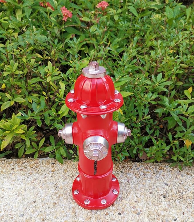 Garden Fire Hydrant Outdoor Statue, Puppy Pee Post Training Tool Resin Ornaments for Dog to Peed on, 14.5" Fire Hydrant Replica, Yard Lawn Backyard Sculpture Decor Firefighter Gifts for Men
