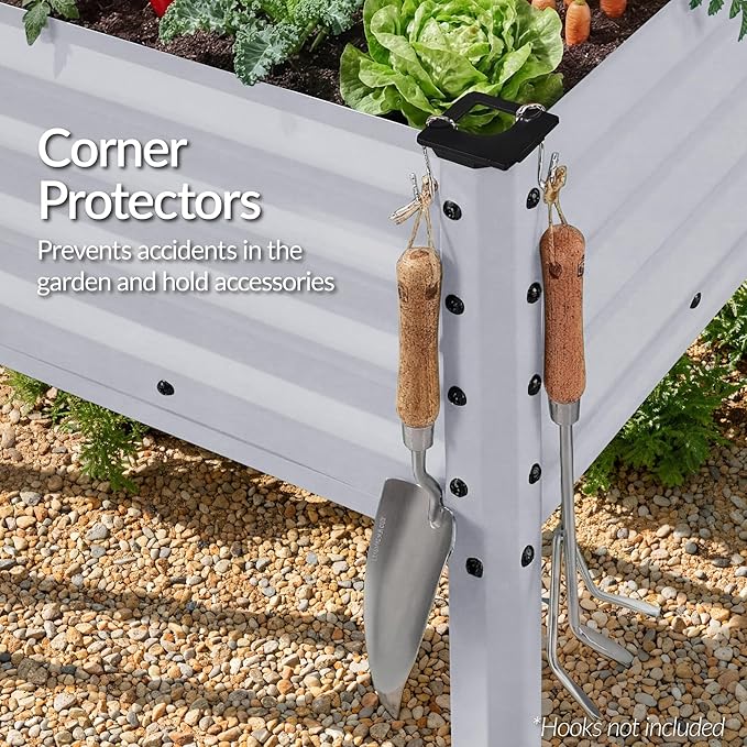 Best Choice Products 48x24x30in Galvanized Raised Garden Bed, Metal Elevated Planter Box, Vegetable Garden for Backyard, Patio, Balcony - Moonlight Gray