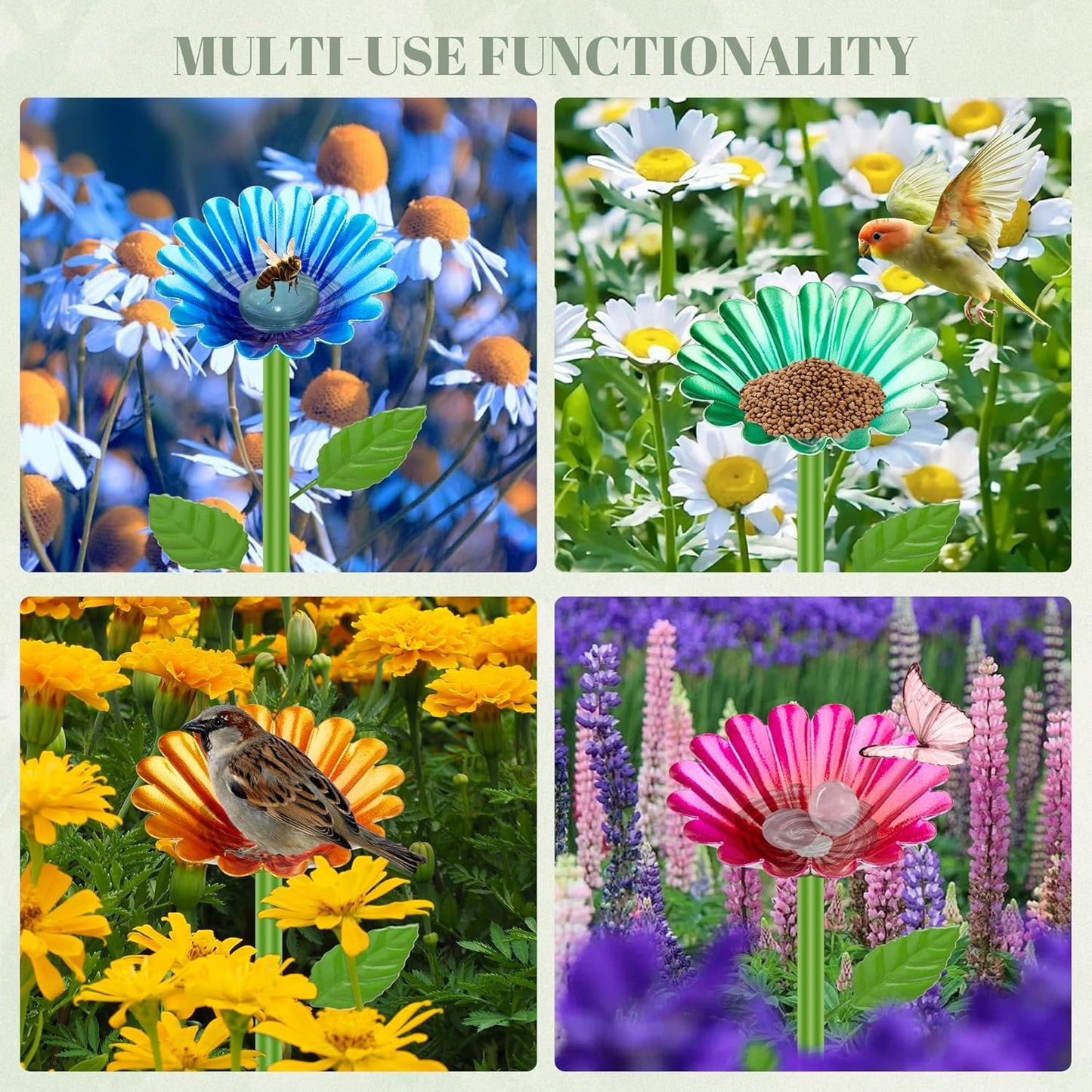 Bee Watering Station for Garden, Bee Feeders for Outside – Metal Flower-Shaped Bee and Butterfly Waterer – Outdoor Pollinator Water Feeder, Bees Baths Garden Yard Decor