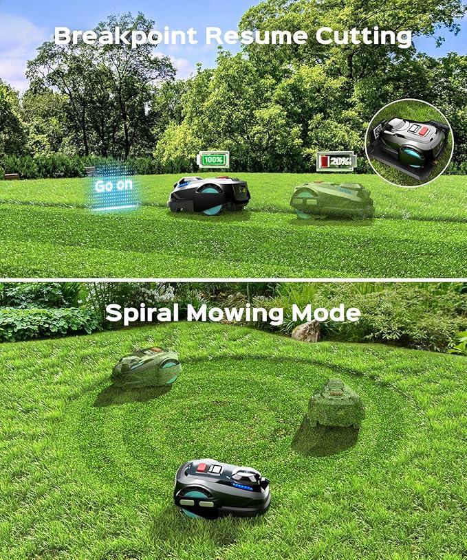 N1600 PRO Robotic Lawn Mower – High Precision Mapping, Advanced Navigation,0.4 Acre Coverage, APP Smart Control, Multi-Zone Mowing, Ordered Cutting Path, Smart Robot Lawn Mower for Yards