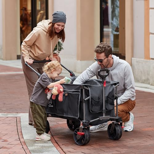 Folding Push Wagon with Brakes