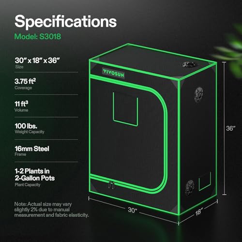 30"x18"x36" Small Grow Tent Mylar Tent for Aerogarden Indoor Plants