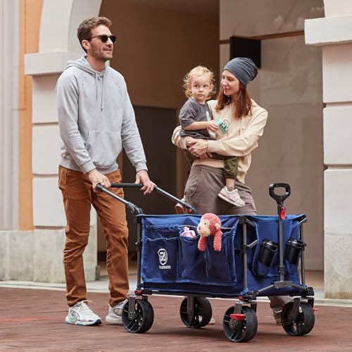 Folding Push Wagon with Brakes