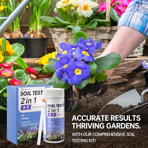 Soil Test Kit pH & Nitrogen Tester for Garden Vegetable Nutrients Lawn Indoor & Outdoor 20 Strips