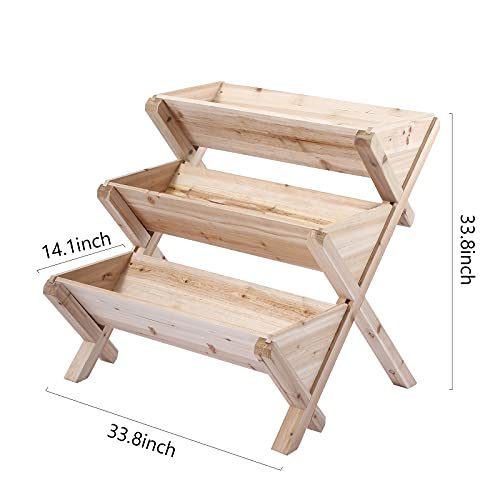 3 Tiers Wooden Vertical Raised Garden Bed with Legs