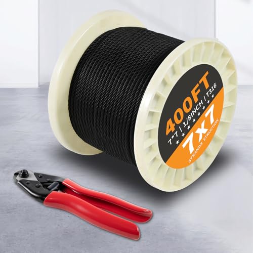 1 8" Black T316 Stainless Steel Cable Railing 400 FT (400 Foot)