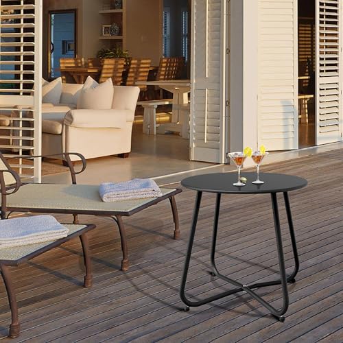 Black Patio Side Table